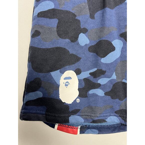 A Bathing Ape Bape X PSG Paris Saint Germain Camo Sweat Shorts Blue Large - Picture 3 of 9